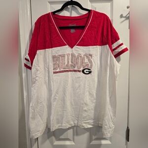 Champion Red and White Bulldogs Short Sleeve Tee
